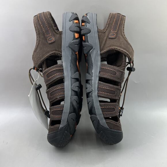 Nevados Bump Toe Sandals Waterproof Men‎ Size 10 Brown Nubuck Leather Lace Shoes - Picture 6 of 9